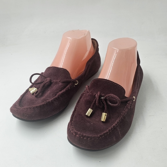 MICHAEL Michael Kors Sutton Suede Moccasin Loafers Plum Size 9 Slip On - Picture 10 of 10